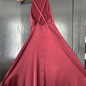 Lulus burgundy/wine formal dress with cross detail back